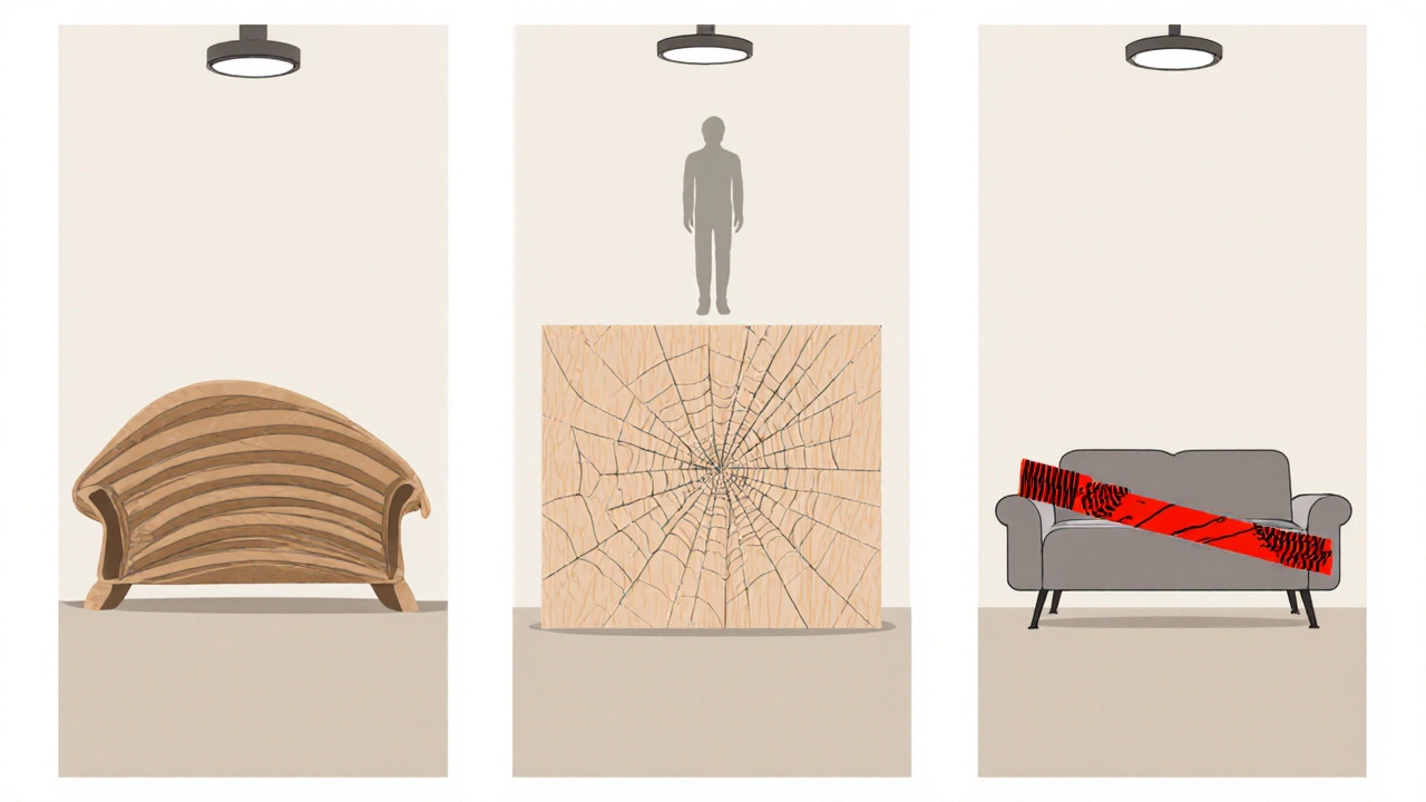 Сравнение трёх типов оснований дивана: ламели, фанера и металл.