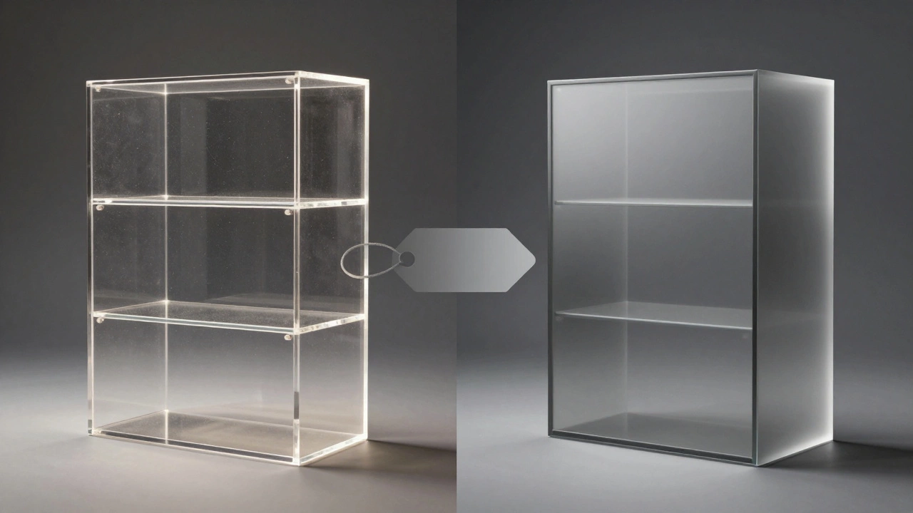 Сравнение глянцевого и матового фасадов под одинаковым освещением.